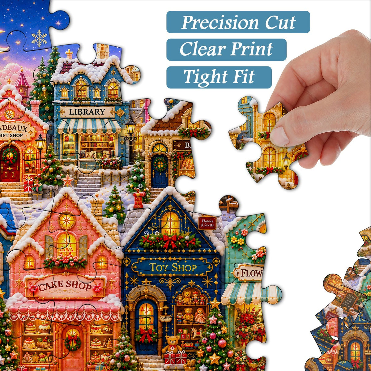 Quilted Christmas Town Jigsaw Puzzle 1000 Pieces