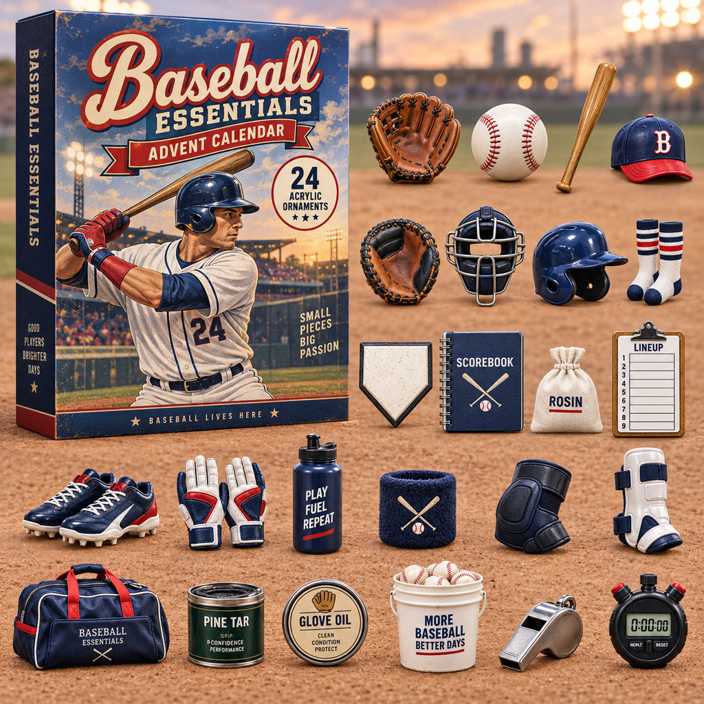 CHRISTMAS KICKOFF 40% OFF - Baseball Essentials Advent Calendar 2026 - 24-Day Festive Countdown, Acrylic Charms Blind Box - Gift For Baseball Lovers AC0NT515