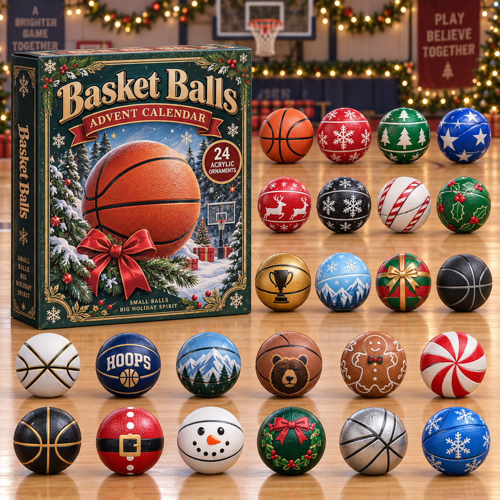 CHRISTMAS KICKOFF 40% OFF - Basket Balls Advent Calendar 2026 - 24-Day Festive Countdown, Acrylic Charms Blind Box - Gift For Basketball Lovers AC0NT499