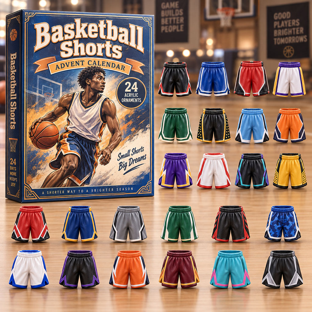 CHRISTMAS KICKOFF 40% OFF - Basketball Shorts Advent Calendar 2026 - 24-Day Festive Countdown, Acrylic Charms Blind Box - Gift For Basketball Lovers AC0NT500