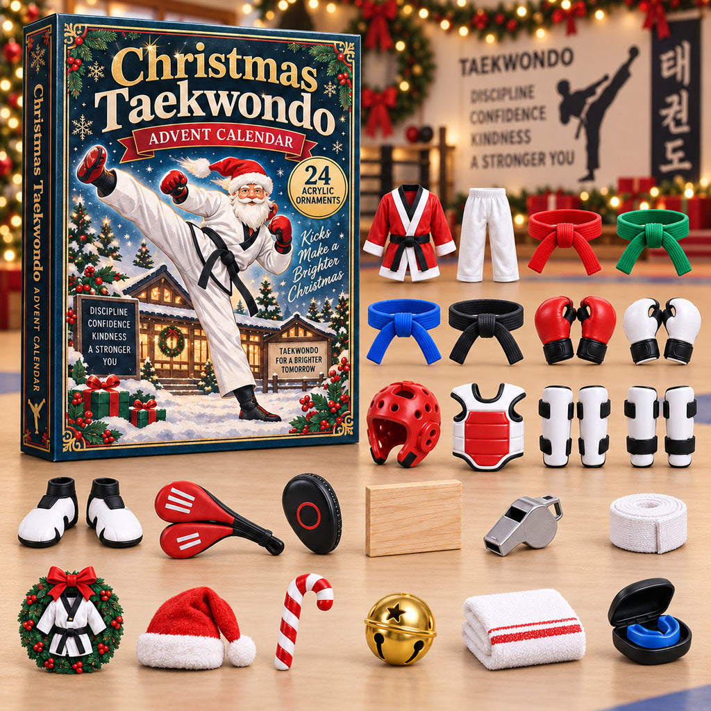 CHRISTMAS KICKOFF 40% OFF - Christmas Taekwondo Advent Calendar 2026 - 24-Day Festive Countdown, Acrylic Charms Blind Box - Gift For Taekwondo Lovers AC0NT439