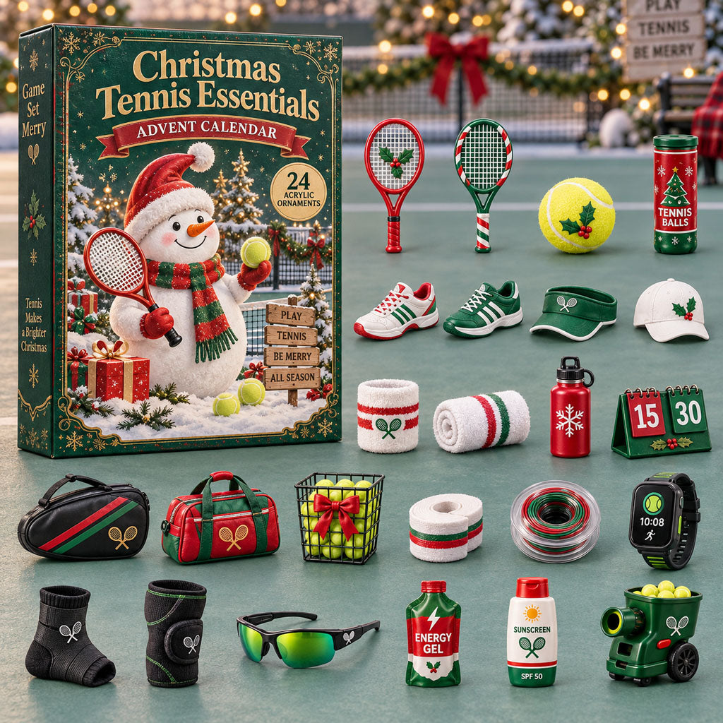CHRISTMAS KICKOFF 40% OFF - Christmas Tennis Essentials Advent Calendar 2026 - 24-Day Festive Countdown, Acrylic Charms Blind Box - Gift For Tennis Lovers AC0NT531