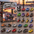 CHRISTMAS KICKOFF 40% OFF - Drag Racing Cars Advent Calendar 2026 - 24-Day Festive Countdown, Acrylic Charms Blind Box - Gift For Drag Racing Lovers AC0NT387