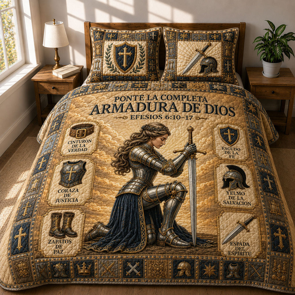 Armadura de Dios 3-Piece Quilted Bedding Set GFTOHNL644