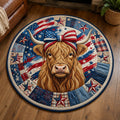 Highland Cow Quilted Round Mat GFTOLAN289