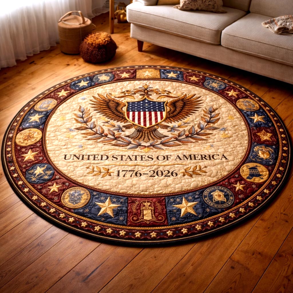 Liberty Stars Quilted Round Mat GFTOMA10310
