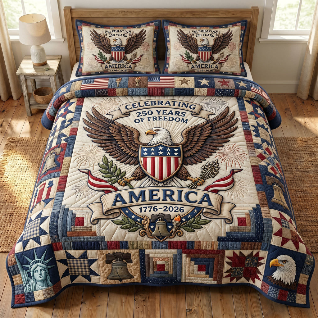 Heritage Patch 3-Piece Quilted Bedding Set GFTONMU294