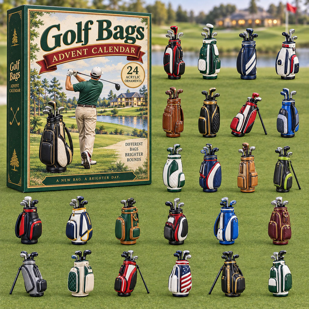 CHRISTMAS KICKOFF 40% OFF - Golf Bags Advent Calendar 2026 - 24-Day Festive Countdown, Acrylic Charms Blind Box - Gift For Golf Lovers AC0NT520
