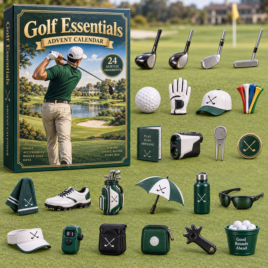 CHRISTMAS KICKOFF 40% OFF - Golf Essentials Advent Calendar 2026 - 24-Day Festive Countdown, Acrylic Charms Blind Box - Gift For Golf Lovers AC0NT519