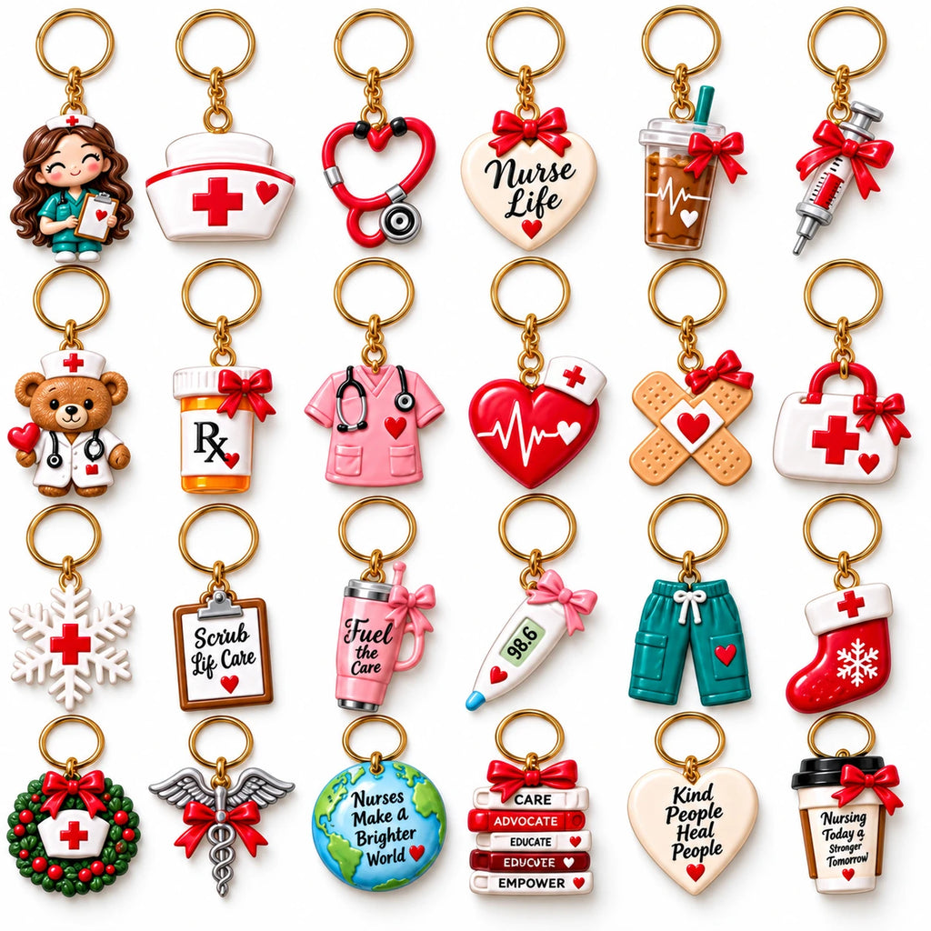 Nurse Advent Calendar: 24-Day Holiday Keychain Gift Box