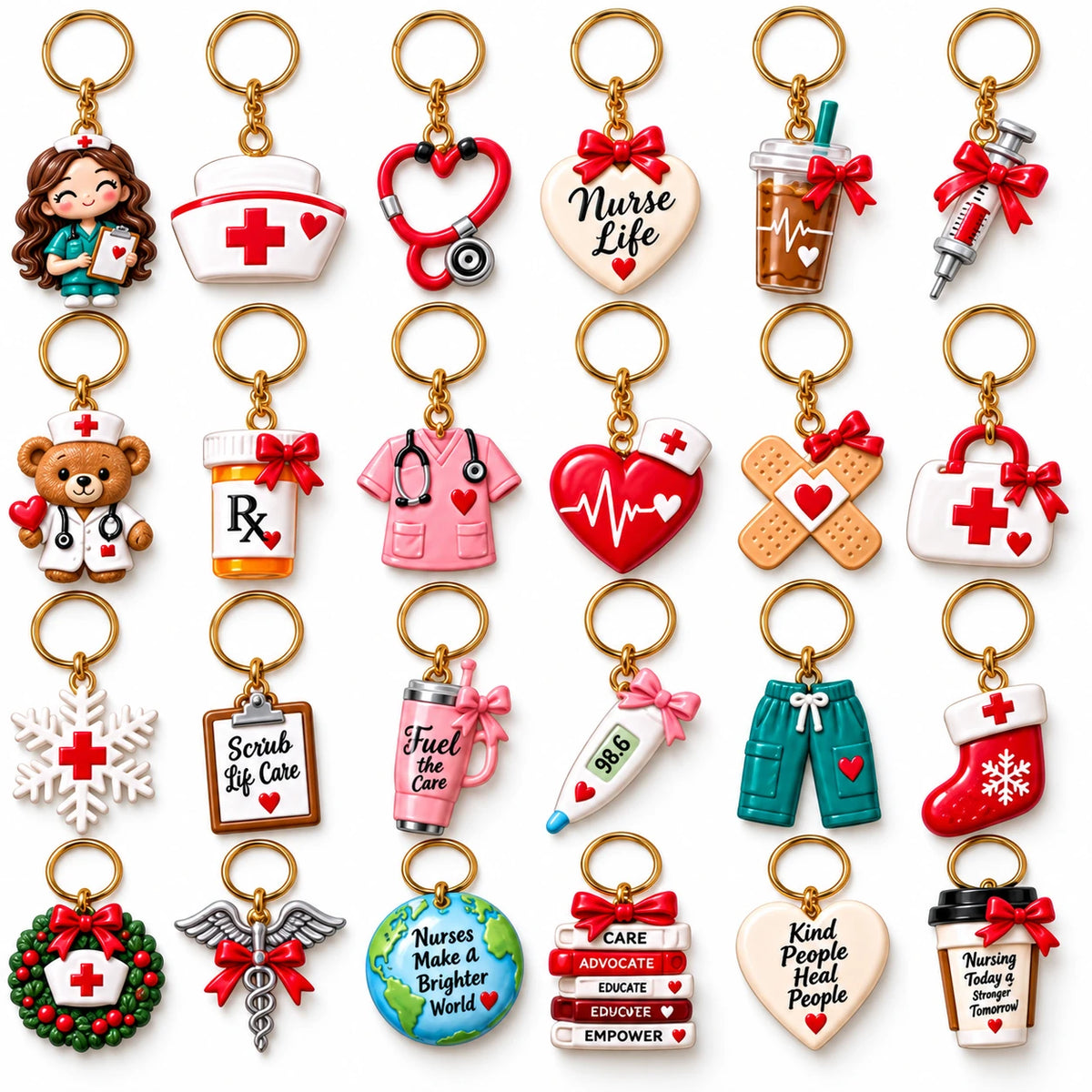 Nurse Advent Calendar: 24-Day Holiday Keychain Gift Box