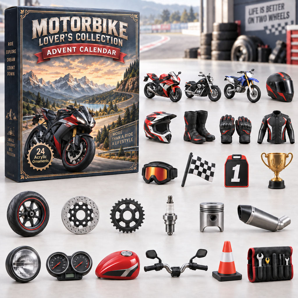 CHRISTMAS KICKOFF 40% OFF - Motorbike Lover Collection Advent Calendar 2026 - 24-Day Festive Countdown, Acrylic Charms Blind Box - Gift For Motorcyclists, Motorcycle Lovers AC0TM471