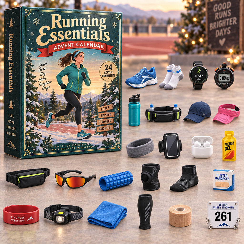 CHRISTMAS KICKOFF 40% OFF - Running Essentials Advent Calendar 2026 - 24-Day Festive Countdown, Acrylic Charms Blind Box - Gift For Running Lovers AC0NT502