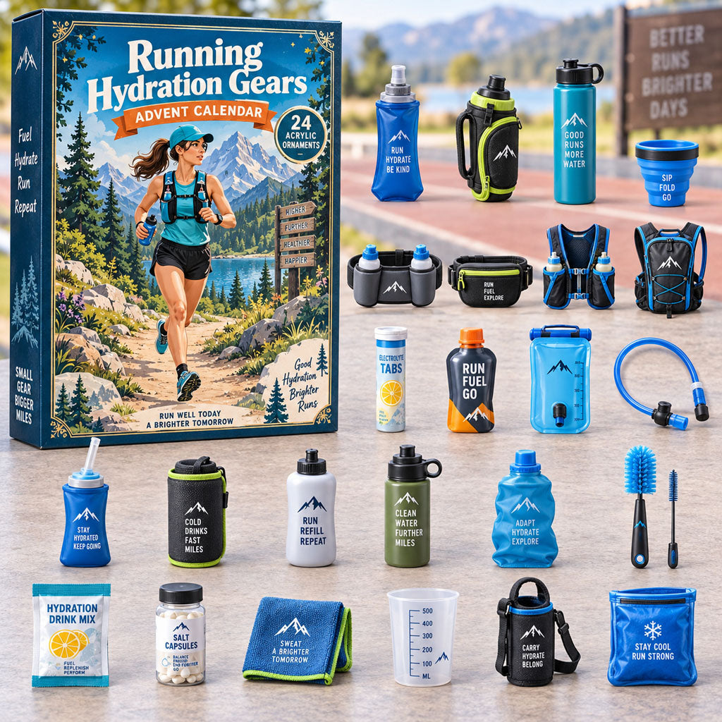 CHRISTMAS KICKOFF 40% OFF - Running Hydration Gear Advent Calendar 2026 - 24-Day Festive Countdown, Acrylic Charms Blind Box - Gift For Running Lovers AC0NT504
