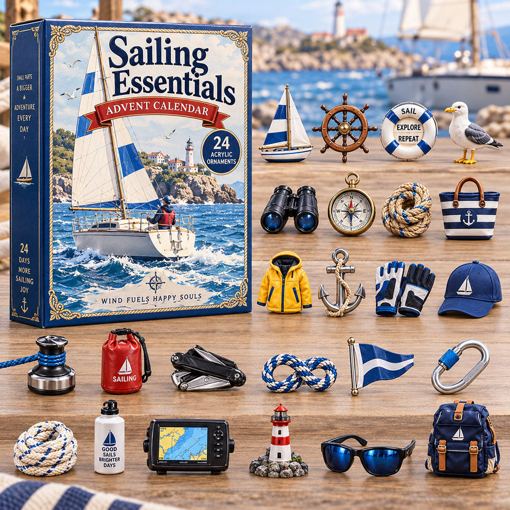 CHRISTMAS KICKOFF 40% OFF - Sailing Essentials Advent Calendar 2026 - 24-Day Festive Countdown, Acrylic Charms Blind Box - Gift For Sailing Lovers AC0NT417