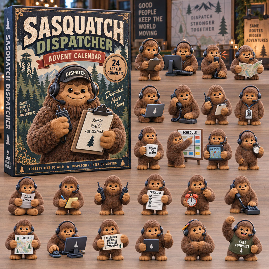 CHRISTMAS KICKOFF 40% OFF - Sasquatch Dispatcher Advent Calendar 2026 - 24-Day Festive Countdown, Acrylic Charms Blind Box - Gift For Dispatcher AC0TM450