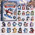 CHRISTMAS KICKOFF 40% OFF - Snowboarding Penguin Advent Calendar 2026 - 24-Day Festive Countdown, Acrylic Charms Blind Box - Gift For Snowboarding Lovers AC0TM463
