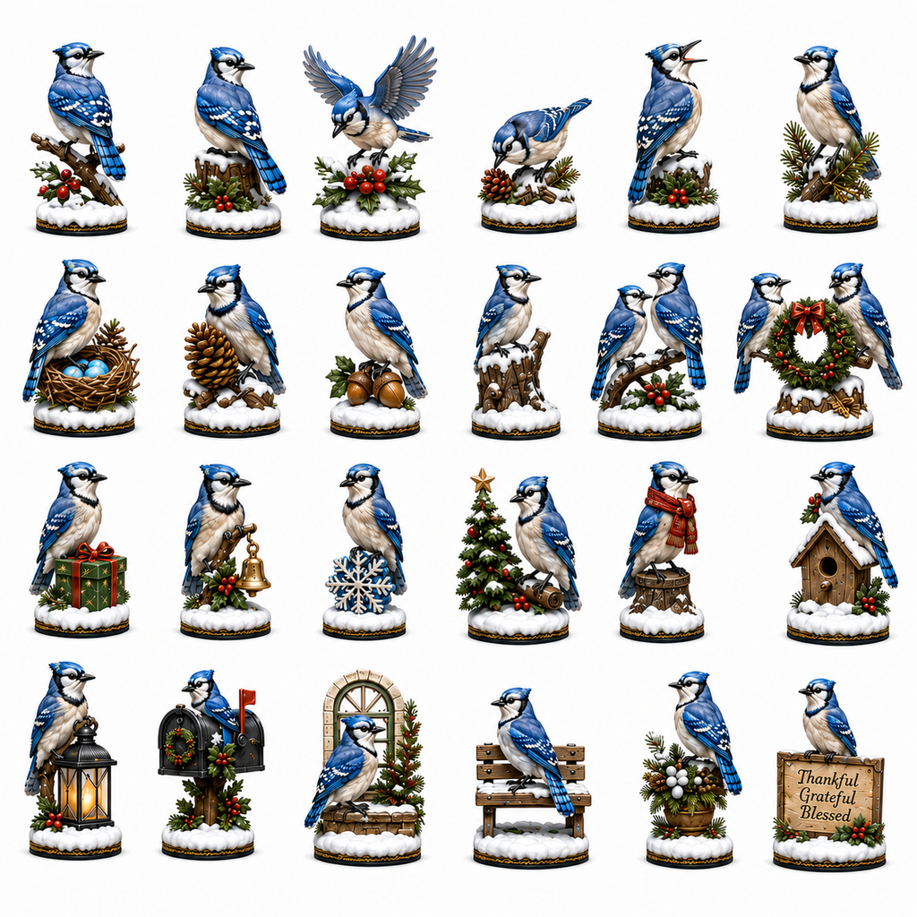 24-Day Blue Jay Advent Calendar | Collectible Figurine Christmas Countdown