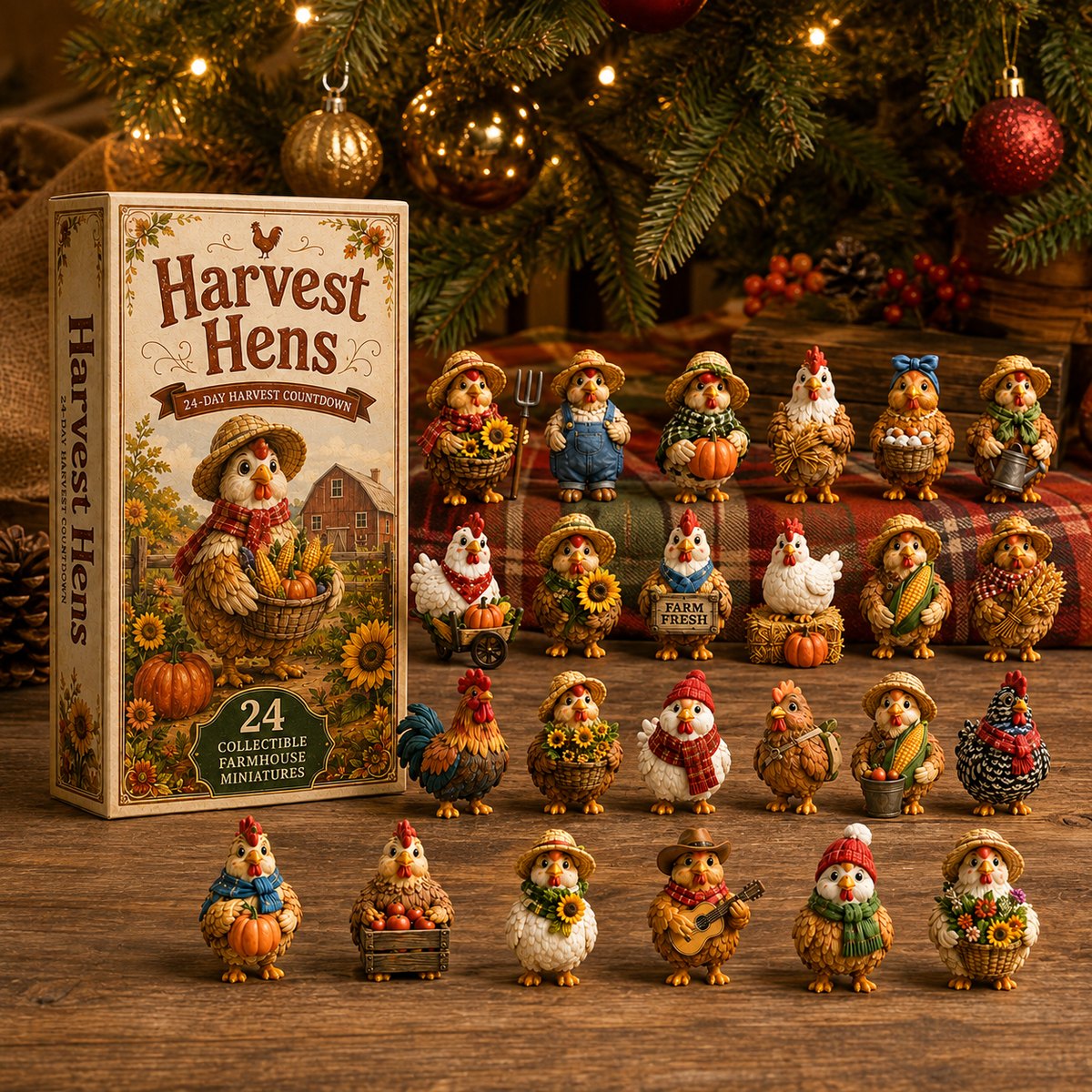 Harvest Hens Advent Calendar 2026 – 24 Days of Farmhouse Chicken Collectibles, Autumn Harvest Surprises & Gifts for Chicken Lovers