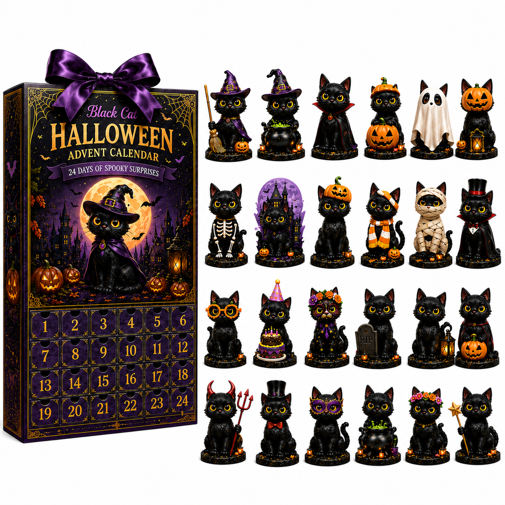 24-Day Christmas Advent Calendar – Halloween Black Cat Ornament | pinkdiy