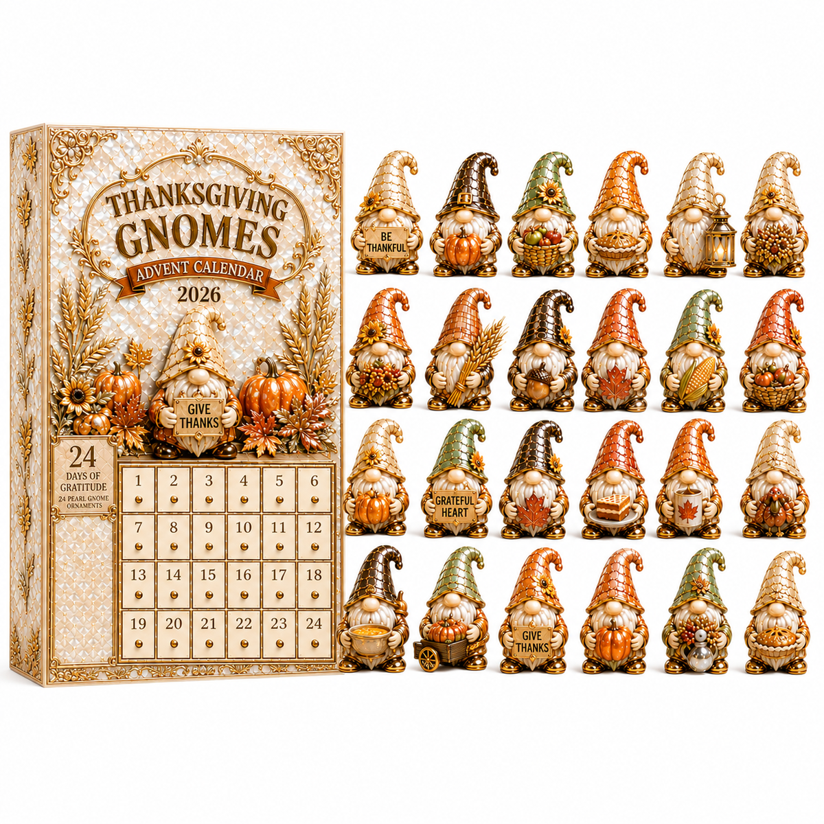 24-Day Gnomes Thanksgiving Advent Calendar | Countdown Blind Box Gift