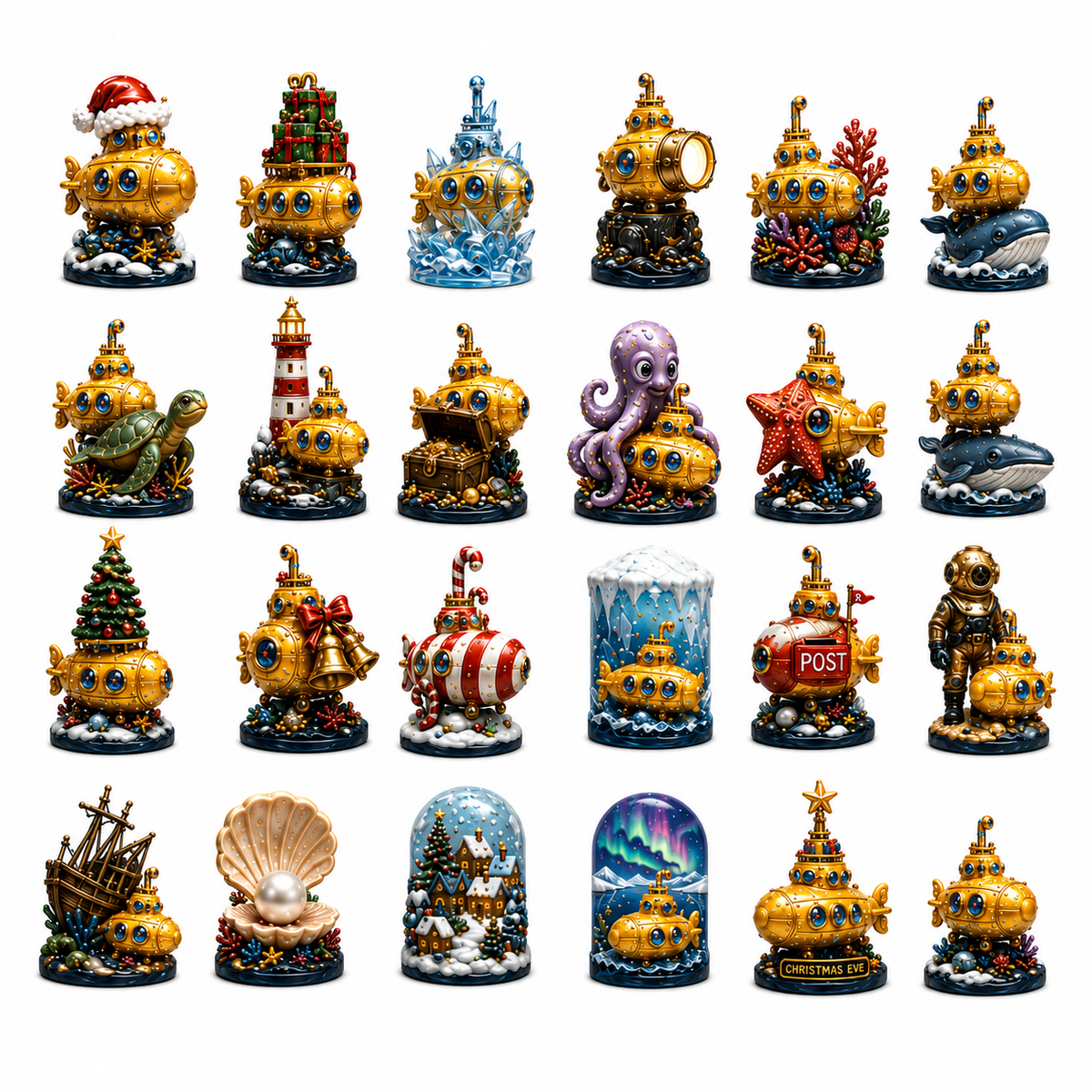 2026 Golden Submarine Christmas Advent Calendar
