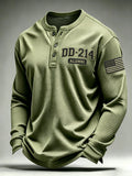 Men's Veteran Pride DD-214 Printed Waffle-Knit Top
