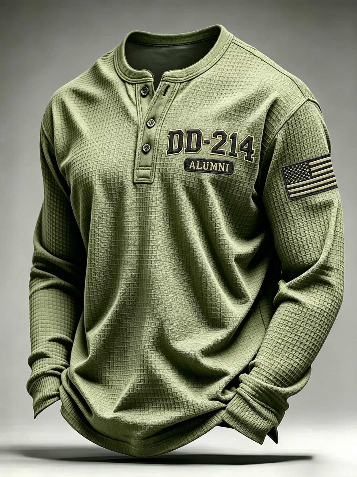 Men's Veteran Pride DD-214 Printed Waffle-Knit Top