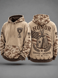 Men's Veteran Honor Dog Tag Camo Hoodie