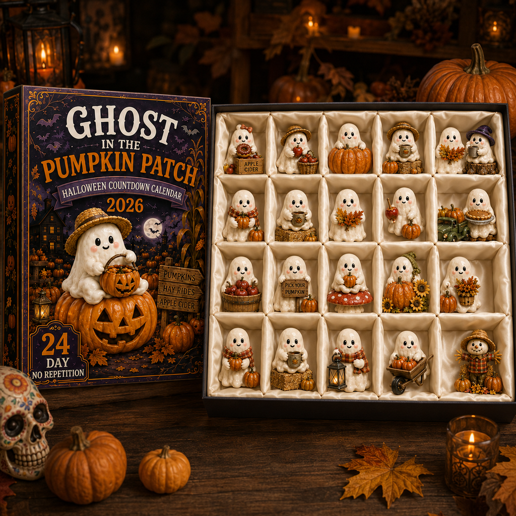 Ghost in the Pumpkin Patch Advent Calendar 2026 – 24 Unique Halloween Ghost Miniatures,