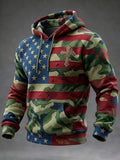 Men's Casual American Veteran Camouflage Print Hoodie