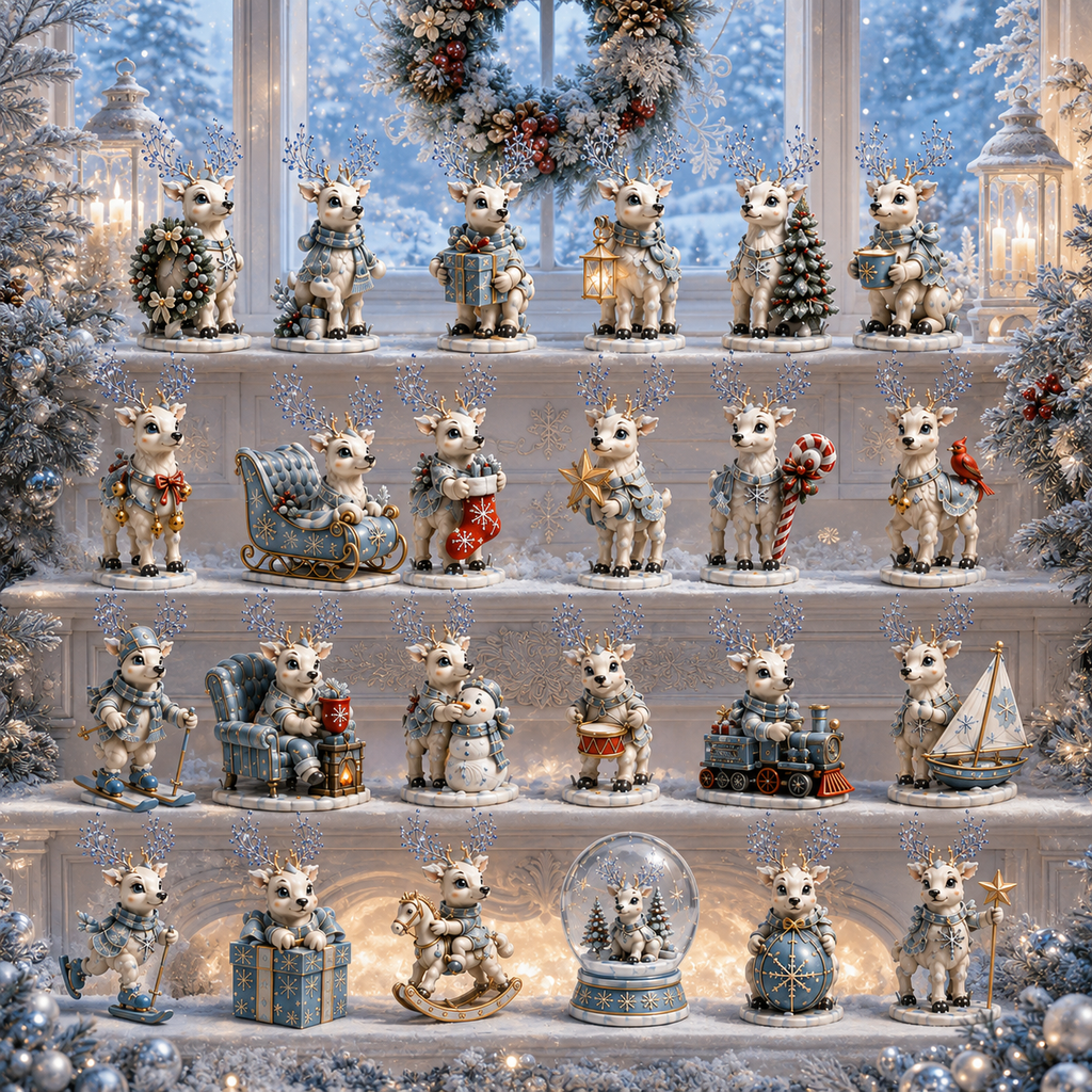 ✨24-Day Christmas Countdown Advent Calendar –Snowy Reindeer Ornament
