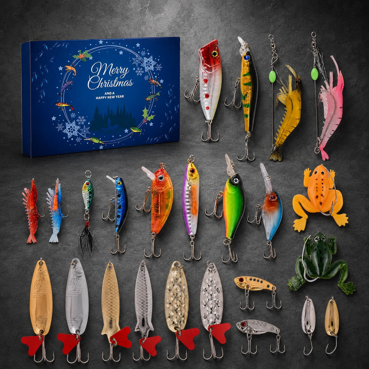 Fishing Lures Advent Calendar - 24-Day Christmas Countdown Set