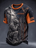 Men's Veteran DD-214 Print Waffle-Knit Short-Sleeve T-Shirt