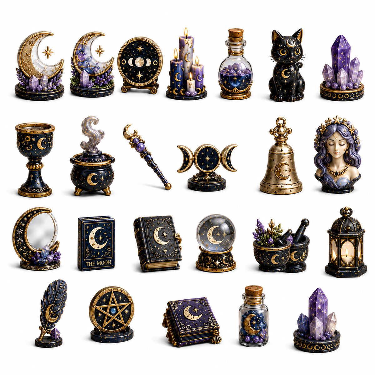 Witching Moon Advent Calendar 2026 – 24 Days of Celestial Miniatures, Mystical Moon Collectibles & Magical Gifts for Witchy Decor Lovers