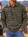 Men's Veteran DD-214 Print Long-Sleeve Polo Shirt