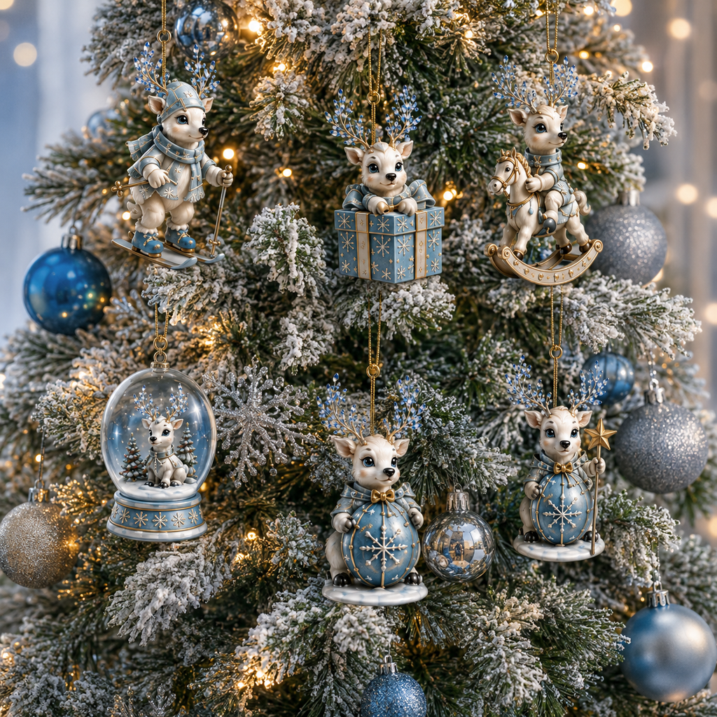 ✨24-Day Christmas Countdown Advent Calendar –Snowy Reindeer Ornament